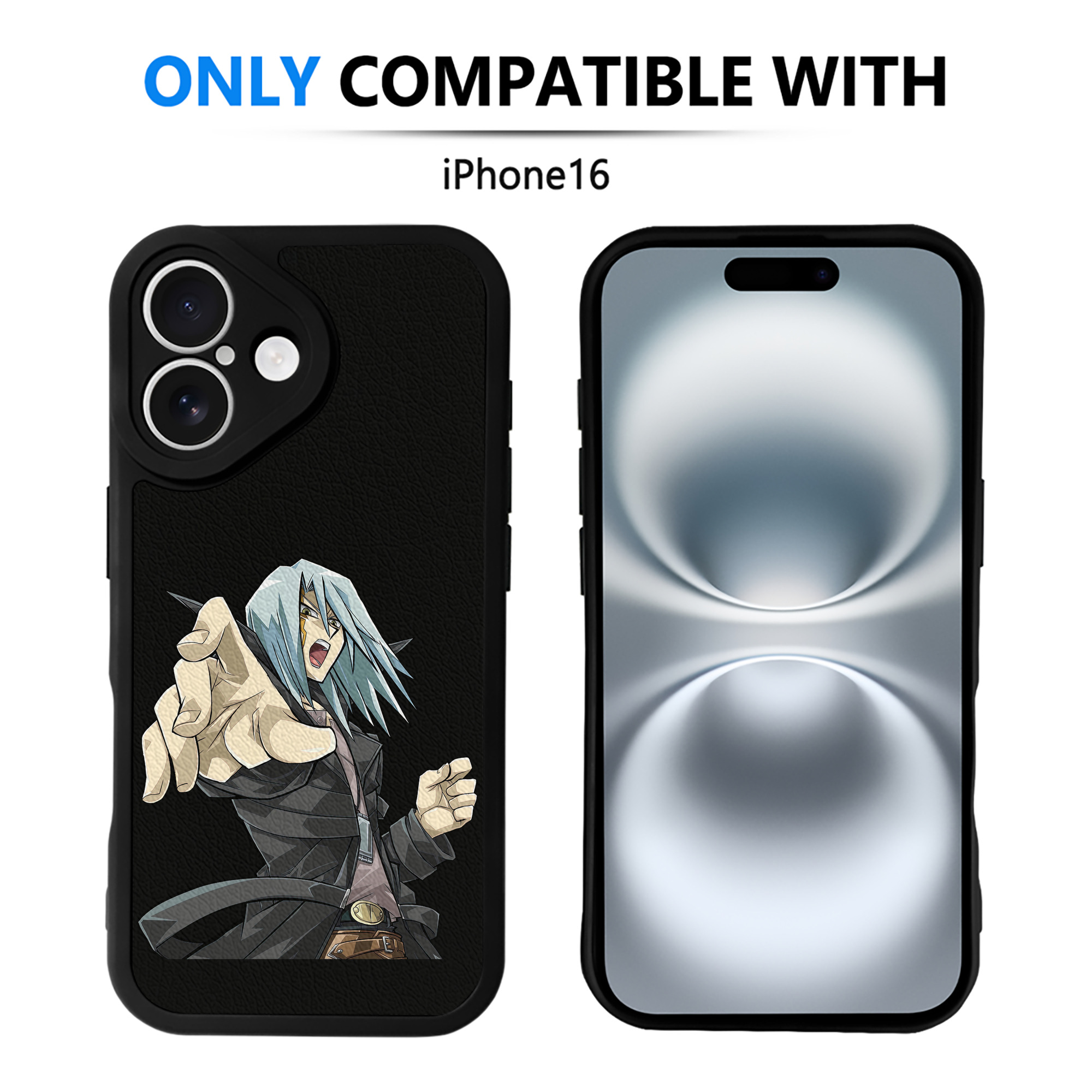 （画像用） 遊☆戯☆王 Yu-Gi-Oh! 【iPhone 16シリーズ対応】シリコンスマホケース（レザー調） 材質：シリコン